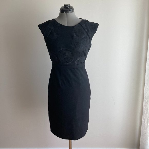 Elie Tahari Black Wool Blend Sheath Dress - Picture 1 of 7